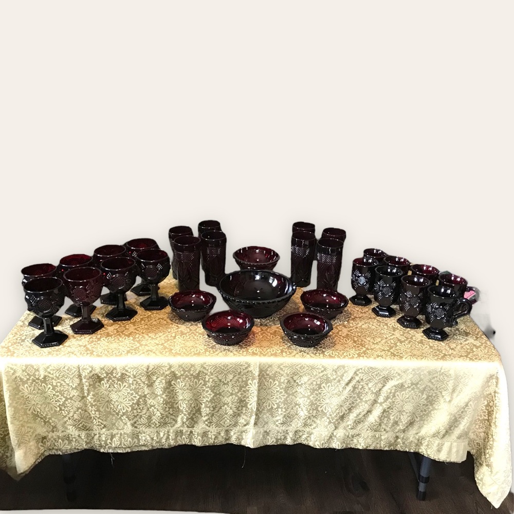 30 Pieces Avon Ruby Glass